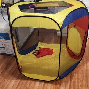 Children's Pop-Up Play Tent - Yellow, Blue & Red
